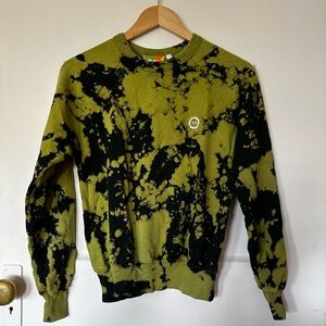Big Bud Press Black and Lime Green Tie-Dye Sweater